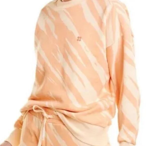 Sweaty Betty Essential Peachy Pink Tie Dye Print Crewneck Sweatshirt Size XS - Picture 1 of 7
